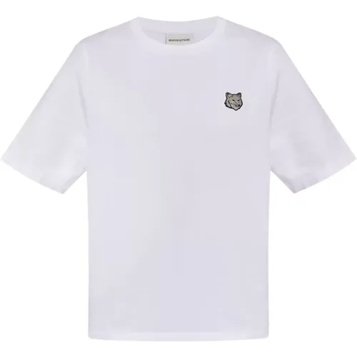 T-Shirt mit Logo , Damen, Größe: XS - Maison Kitsuné - Modalova