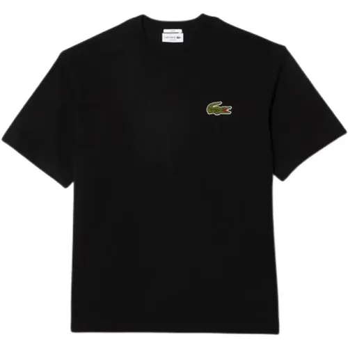 Schwarzes Krokodil Oversized Tee - Lacoste - Modalova