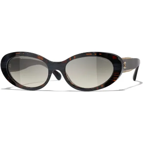 Cc5515 Sunglasses in Black and Grey , female, Sizes: 54 MM - Chanel - Modalova