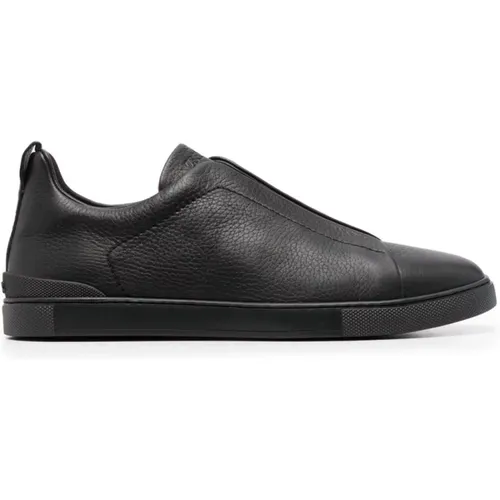 Triple Stitch Leather Sneakers , male, Sizes: 11 1/2 UK - Ermenegildo Zegna - Modalova