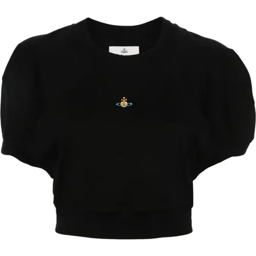 Schwarzes Jersey-Crew-Neck-T-Shirt , Damen, Größe: S - Vivienne Westwood - Modalova