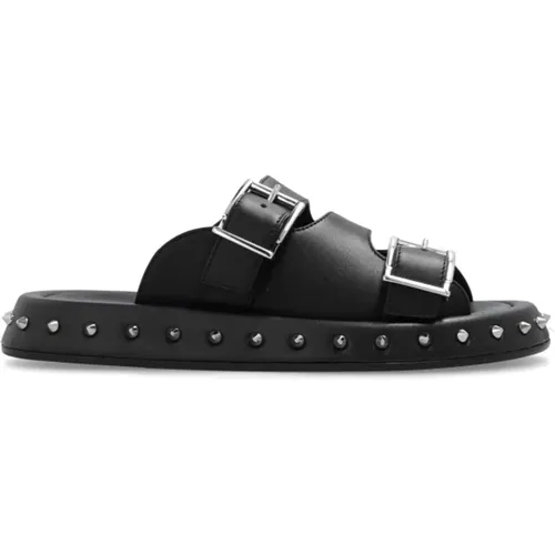 Leather Slides , female, Sizes: 5 UK, 6 UK, 4 UK, 5 1/2 UK, 7 UK - alexander mcqueen - Modalova