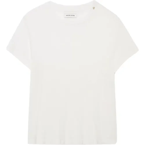 Weiße Amani T-Shirt , Damen, Größe: S - Anine Bing - Modalova