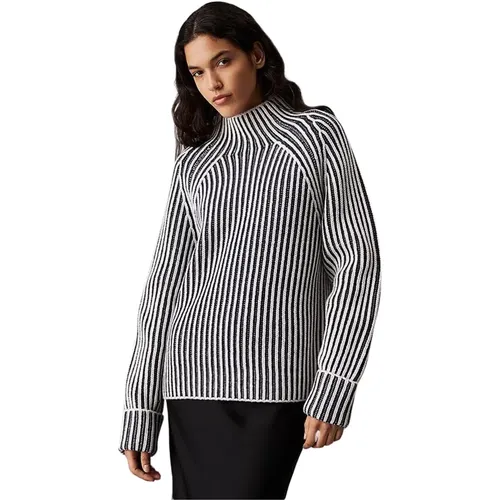 Vertical Stripe Wool Sweater , female, Sizes: XS, S - Calvin Klein - Modalova