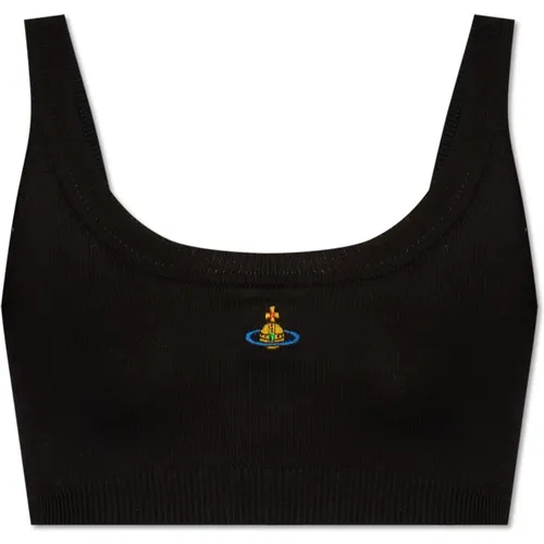 Crop top with logo , female, Sizes: S - Vivienne Westwood - Modalova