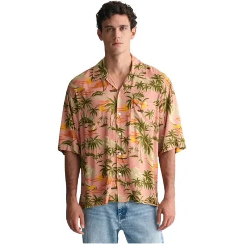 Kurzarm-Hawaiihemd lockerer Schnitt , Herren, Größe: XL - Gant - Modalova