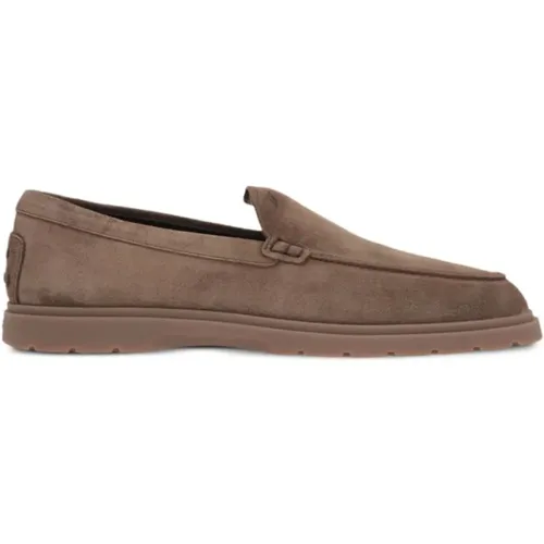 Braune Leder Slip-On Flache Schuhe , Herren, Größe: 42 EU - TOD'S - Modalova