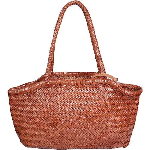 Woven Leather Shoulder Bag in Cuoio Color , female, Sizes: ONE SIZE - Max Mara Weekend - Modalova
