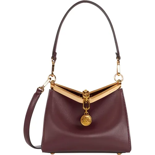 Burgundy Calf Leather Mini Vela Bag , female, Sizes: ONE SIZE - ETRO - Modalova