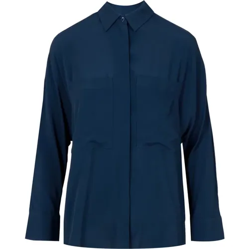 Blaue Oriana Crepe de Chine Bluse - Semicouture - Modalova