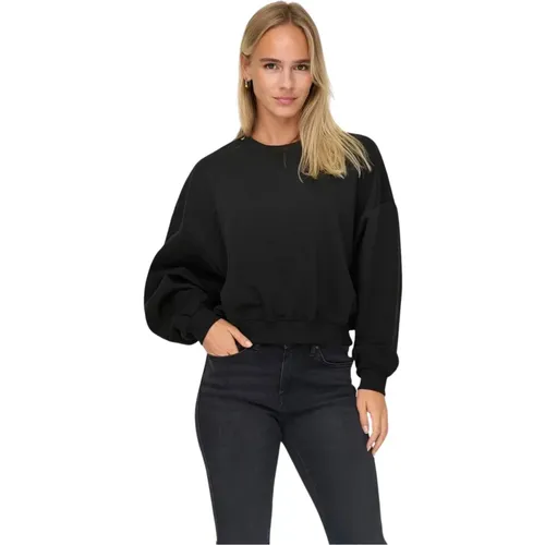 Langarm Rundhals Pullover Damen , Damen, Größe: L - Only - Modalova