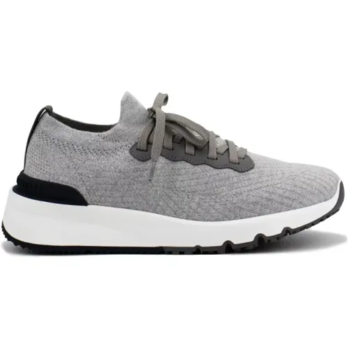 Silver_fumo Knit Runners , male, Sizes: 11 UK, 10 UK, 6 UK - BRUNELLO CUCINELLI - Modalova