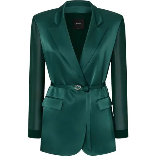 Gagny Saten Blazer Jacket , female, Sizes: XS, S, M - pinko - Modalova