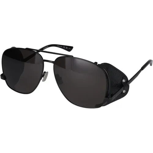 Leder Spoiler Sonnenbrille,Schicke Schwarze Leder Umhängetasche,Leder Spoiler Sonnenbrille SL 653 - Saint Laurent - Modalova