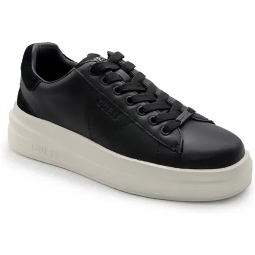 Schwarze Wildledersneaker mit Logodetails , Damen, Größe: 39 EU - Guess - Modalova