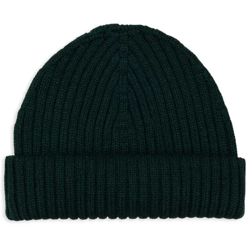 Grüne Gerippte Beanie Mütze GALLO - Gallo - Modalova