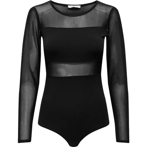 Body Esther Mesh Langarmbody , Damen, Größe: L - Only - Modalova