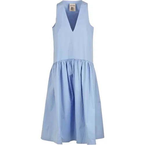 Aurora Poplin Midi Dress , female, Sizes: XL, L - Semicouture - Modalova