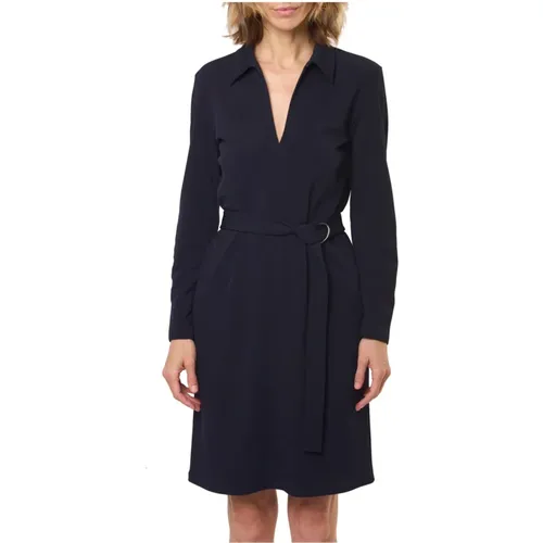 Blaues Jerseykleid mit Schlüssellochausschnitt , Damen, Größe: S - Max Mara - Modalova