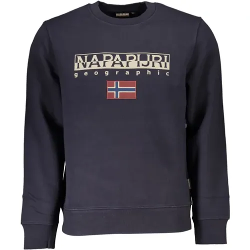 Blauer Fleece-Pullover mit Rundhalsausschnitt - Napapijri - Modalova