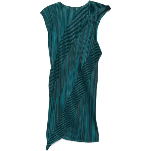 Blau Grün Cosmic Rays Kleid - Issey Miyake - Modalova