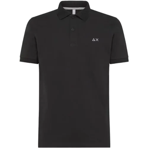 Solid Regular Polo Shirt in Schwarz , Herren, Größe: M - Sun68 - Modalova