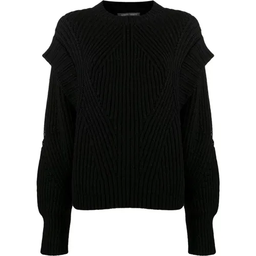 Schwarze Pullover mit Langen Ärmeln , Damen, Größe: 2XS - alberta ferretti - Modalova