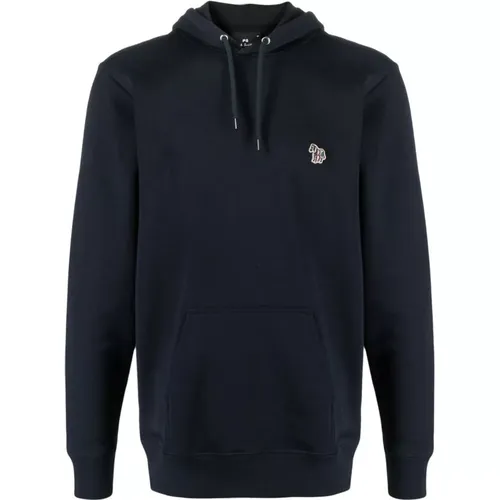 Blaue Kapuzenpullover mit Logopatch , Herren, Größe: L - Paul Smith - Modalova