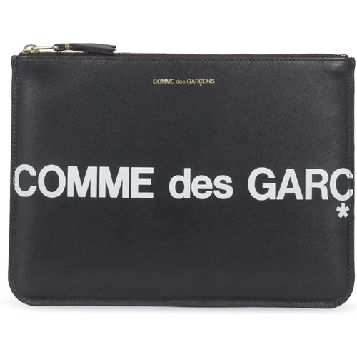 Schwarzes Portemonnaie mit Großem Logo , Damen, Größe: ONE Size - Comme des Garçons - Modalova