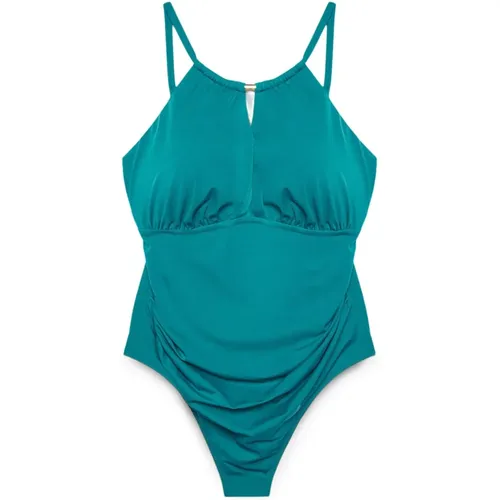 Drop-neck One-piece Swimsuit , Damen, Größe: 2XL - Fiorella Rubino - Modalova