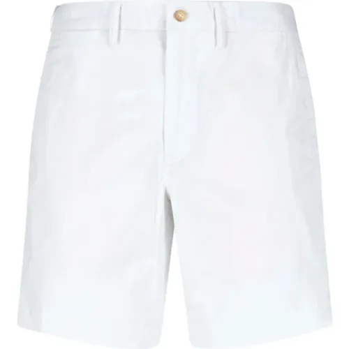 Cotton Blend Logo Embroidered Shorts , male, Sizes: W32, W33 - Ralph Lauren - Modalova