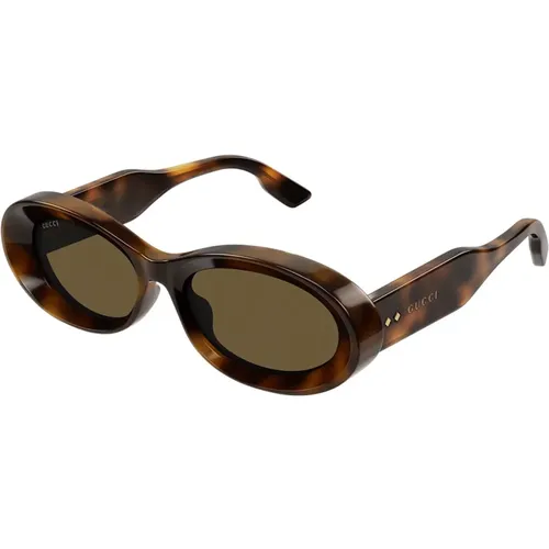 Stilvolle ovale Sonnenbrille mit Nieten , unisex, Größe: 54 MM - Gucci - Modalova
