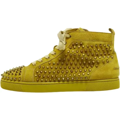 Pre-owned Suede sneakers , male, Sizes: 9 UK - Christian Louboutin Pre-owned - Modalova