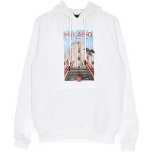 Weiße Milano Hoodie Langarm Sweatshirt , Herren, Größe: M - Dolly Noire - Modalova