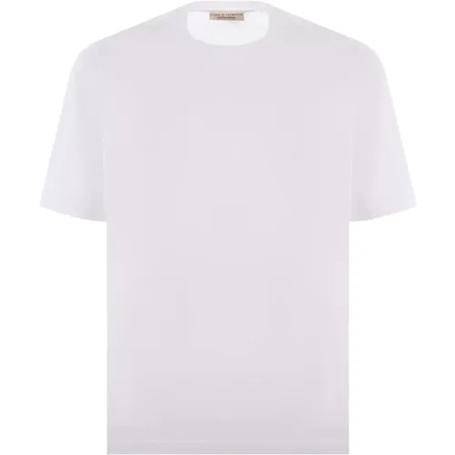 Weiße Baumwoll-T-Shirt und Polo , Herren, Größe: M - Filippo De Laurentiis - Modalova