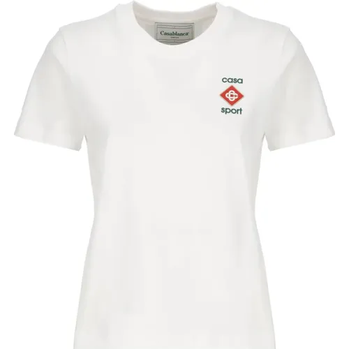 Weiße Sport Icon T-Shirt für Frau , Damen, Größe: L - Casablanca - Modalova