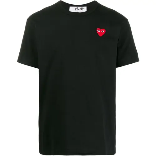 Schwarzes Play T-Shirt mit Logo , Herren, Größe: 2XL - Comme des Garçons Play - Modalova