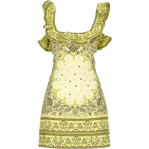 Linen Dress with Ruffles , female, Sizes: XS - Zimmermann - Modalova