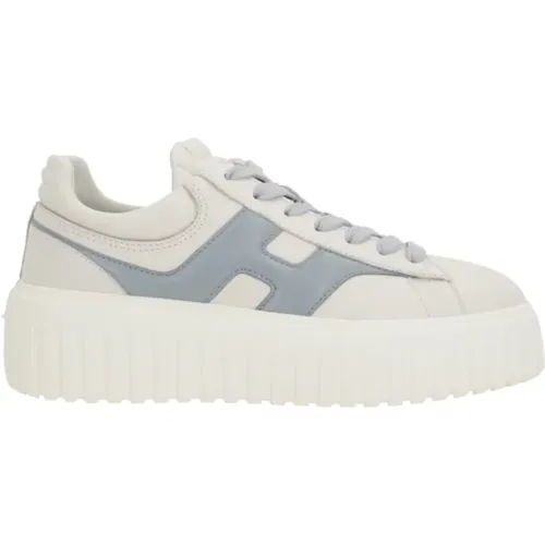 Blau-Graue Leder-Sneaker mit niedrigem Schaft - Hogan - Modalova