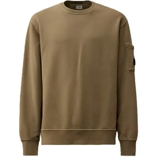 Beiger Gebürsteter Sweatshirt , Herren, Größe: XL - C.P. Company - Modalova