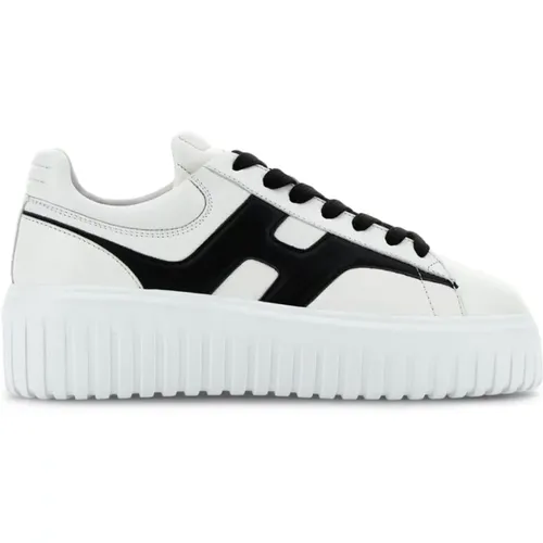 Weiße Leder Sneakers Logo Patch , Damen, Größe: 36 1/2 EU - Hogan - Modalova