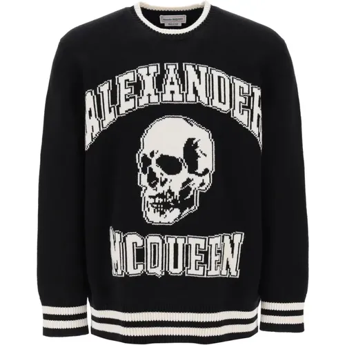 Varsity Sweater mit Skull Motif , Herren, Größe: L - alexander mcqueen - Modalova