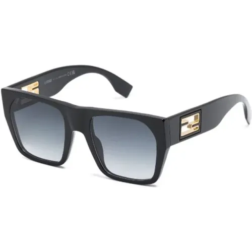 Schwarze Sonnenbrille mit Originalzubehör , Damen, Größe: 54 MM - Fendi - Modalova