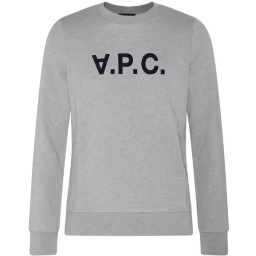 Grauer Sweatshirt mit Logo , Herren, Größe: L - A.P.C. - Modalova