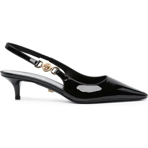 Slingback Patent Heels , female, Sizes: 5 UK, 3 UK, 6 UK - Versace - Modalova