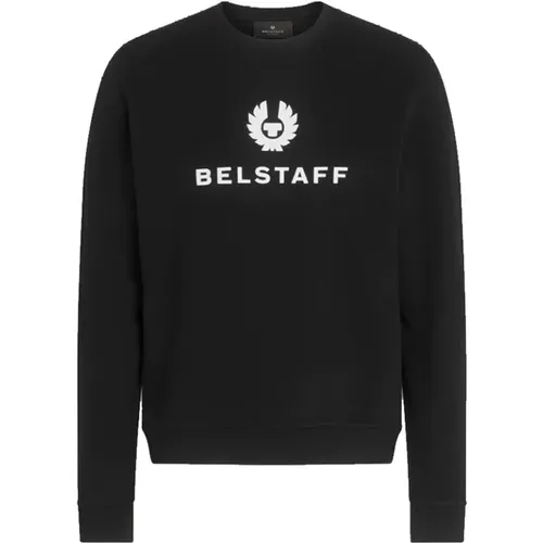 Signature Crewneck Sweatshirt in Schwarz , Herren, Größe: 2XL - Belstaff - Modalova