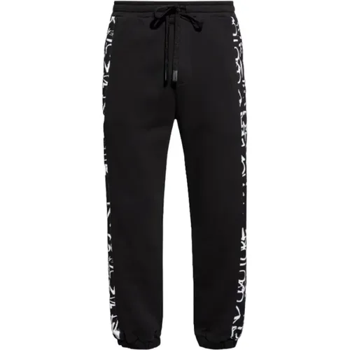 Drawstring Trousers with Graphic Print , male, Sizes: L - Versace Jeans Couture - Modalova