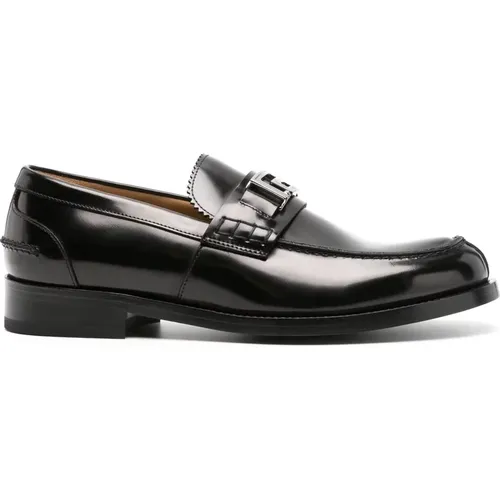 Flat Shoes Greca Hardware , male, Sizes: 8 UK, 5 UK, 6 UK, 9 UK - Versace - Modalova