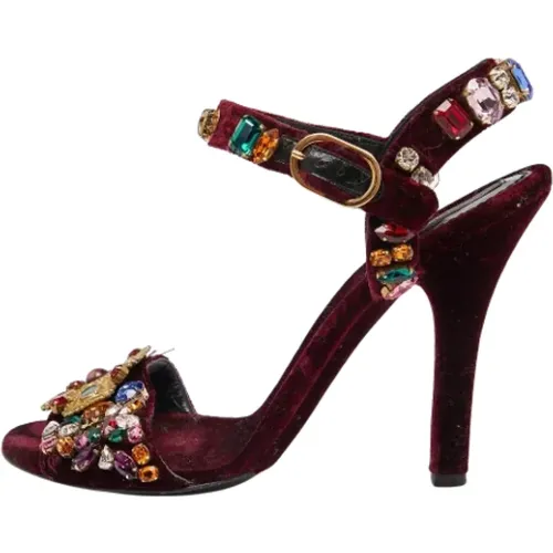 Pre-owned Samt sandals - Dolce & Gabbana Pre-owned - Modalova
