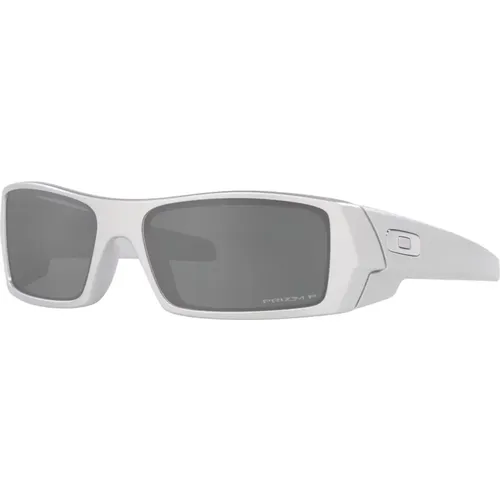 Gascan Silver/Black Polarized Sunglasses , male, Sizes: 60 MM - Oakley - Modalova